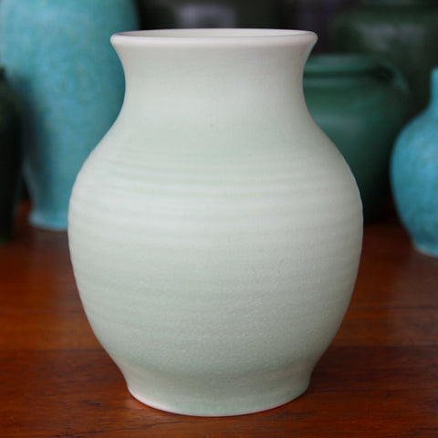 Pilkington English Art Deco Pale Celedon Vase Hand-Thrown by Edward Thomas Radford (LEO Design)