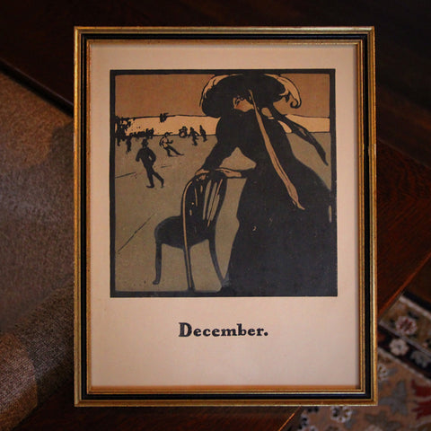 December "Skating" Print by Sir William Nicholson, RA for "An Almanac of Twelve Sports" (LEO Design)