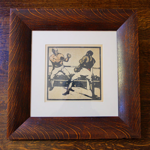 English Print of "Boxers" by William Nicholson, RA in Quarter-Sawn-Oak Frame (LEO Design)