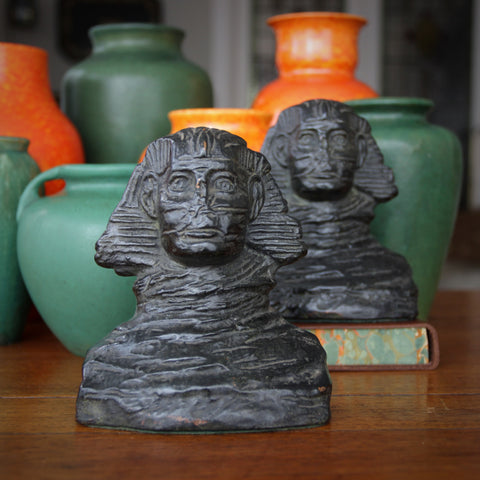 Bronze-Clad "Great Sphinx" Bookends by Armor Bronze (LEO Design)