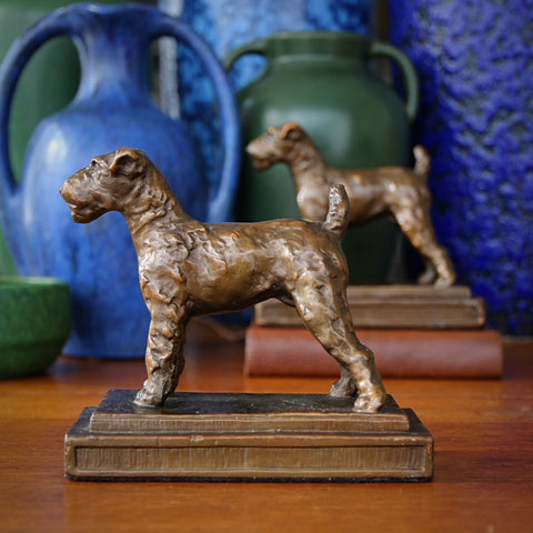 Bronze-Clad Terrier Bookends (LEO Design)