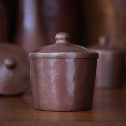 Hand-Hammered Copper Canister with Cover (LEO Design)