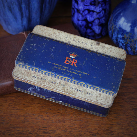 Elizabeth II Coronation Commemorative Art Deco Cigarette Tin (LEO Design)
