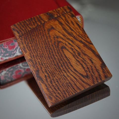Japanese Handcrafted Oak Business Card Pocket Holder (LEO Design)