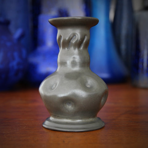 French Nouveau Dimpled Pewter Vase (LEO Design)