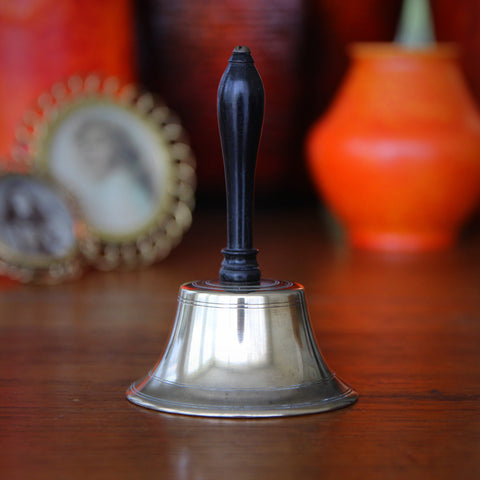 Edwardian Bronze Tea Bell with Turned Ebonywood Handle (LEO Design)