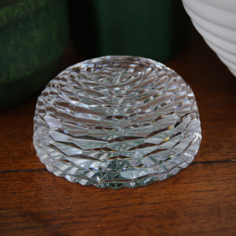 Japanese Cut Crystal Rose-Form Paperweight (LEO Design)
