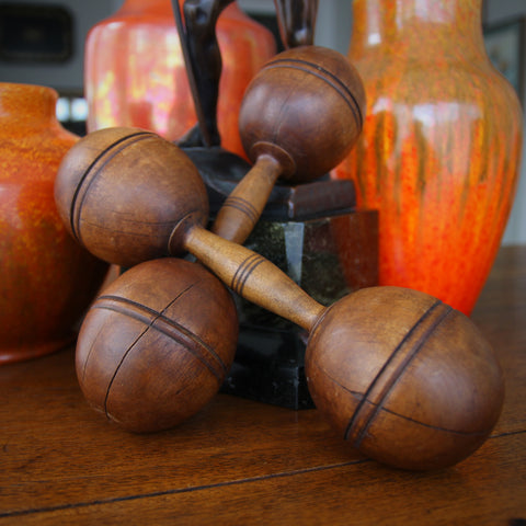 Turn-of-the-Century Turned Wooden Dumbbells (LEO Design)