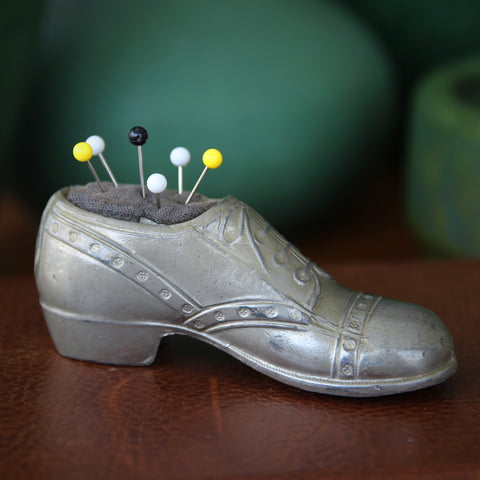 Japanese Cast Pewter "Oxford Shoe" Pincushion (LEO Design)