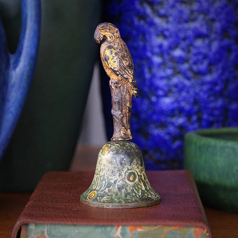 Victorian Cold-Painted Bronze Tea Bell with Parrot Handle (LEO Design)