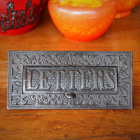 Victorian English Aesthetic Movement Cast Iron Letter Slot in the Manner of Christopher Dresser by Archibald Kenrick & Sons (LEO Design)