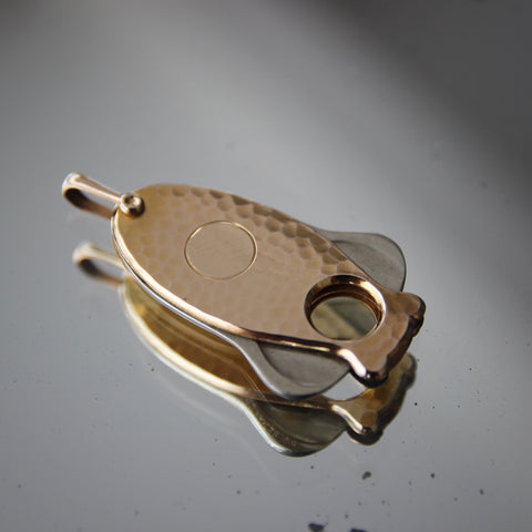 Art Nouveau Hammered and Gold-Filled Watch Fob with Cigar Cutter (LEO Design)
