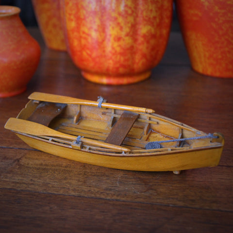 Finely Hand-Crafted Wooden Rowboat Model (LEO Design)
