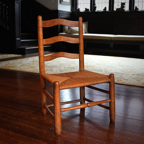 Nineteenth Century Child's Chair with Rush Seat (LEO Design)