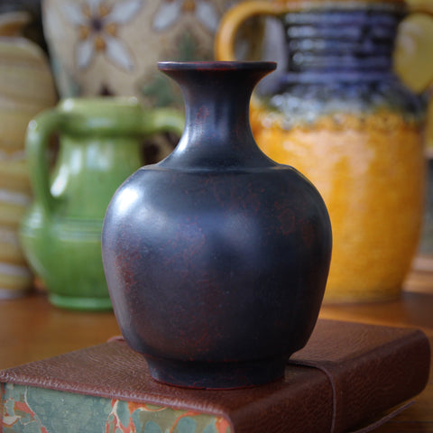 Japanese Cast Zinc Vase with Reddish Bronze Finish (LEO Design)