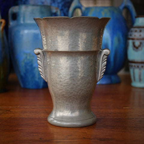 Dutch Art Deco Hammered Pewter Trophy Cup Dated 1935 (LEO Design)