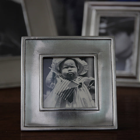 Italian Pewter 2.5" Square Photo Frame (LEO Design)