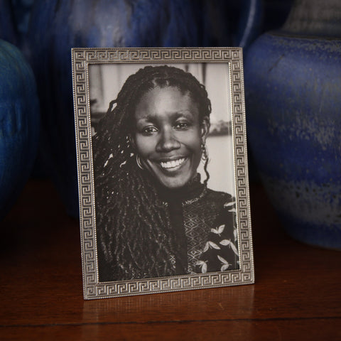 Cast Pewter (3.5 x 5) Photo Frame with Greek Key Border (LEO Design)