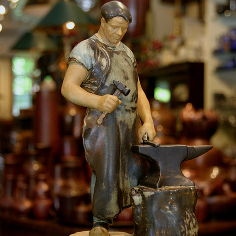 Ceramic Blacksmith Sculpture by Axel Thilson Locher for Bing & Grøndahl  (LEO Design)