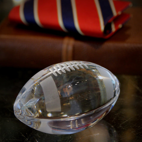 Japanese Crystal Football Paperweight Sculpture by Sasaki (LEO Design)