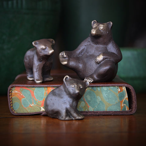Cast Bronze Mother Bear and Cubs (LEO Design)