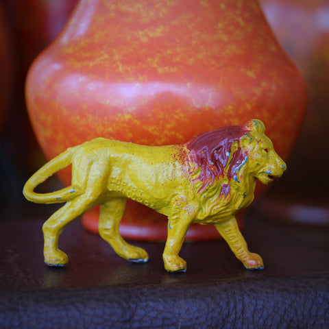 English Hand-Painted Tin Lion Toy Sculpture by John Hall & Co. (LEO Design)