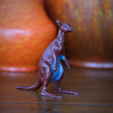 English Hand-Painted Tin Kangaroo Toy Sculpture (LEO Design)