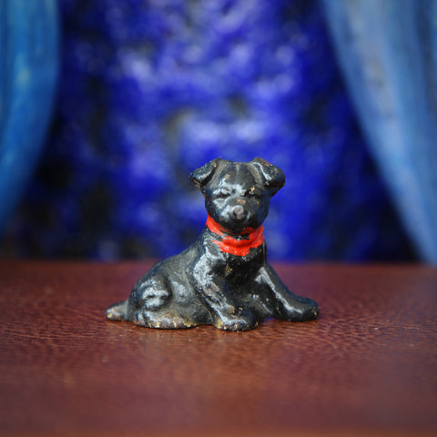 Hand-Painted Cast Iron Pup with Red Bow (LEO Design)