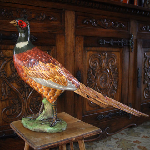 Italian Hand-Painted Terracotta Pheasant by Valeria Vestrini (LEO Design)