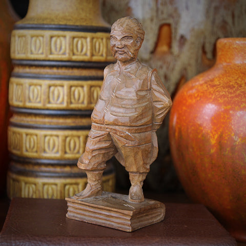 Spanish Hand-Carved Wooden "Sancho Panza" Sculpture (LEO Design)