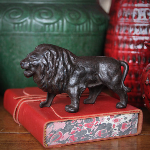 Turn-of-the-Century Cast Iron "Ferocious Lion" Coin Bank (LEO Design)