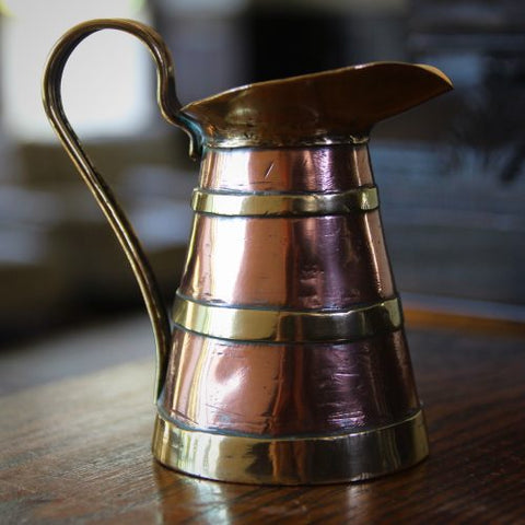 English Copper Pitcher with Brass Banding (LEO Design)