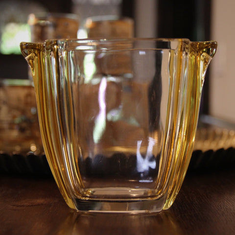 French Art Deco Citrine Glass Ice Bucket (LEO Design)