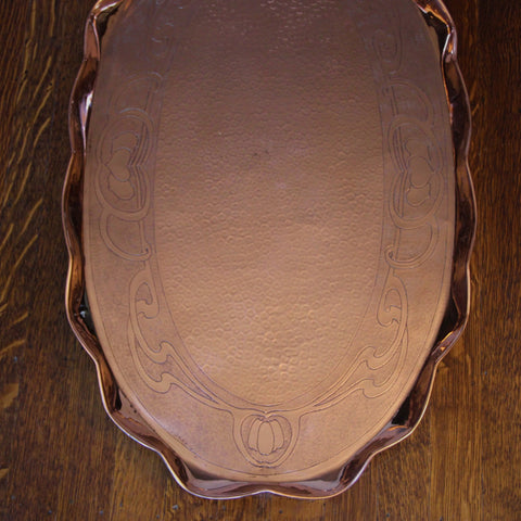 Cornish Late Arts & Crafts Hand-Tooled Copper Tray by Charles Thomas Eustace (LEO Design)