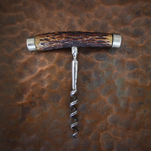 French Corkscrew with Staghorn Handle with Steel Bolsters (LEO Design)