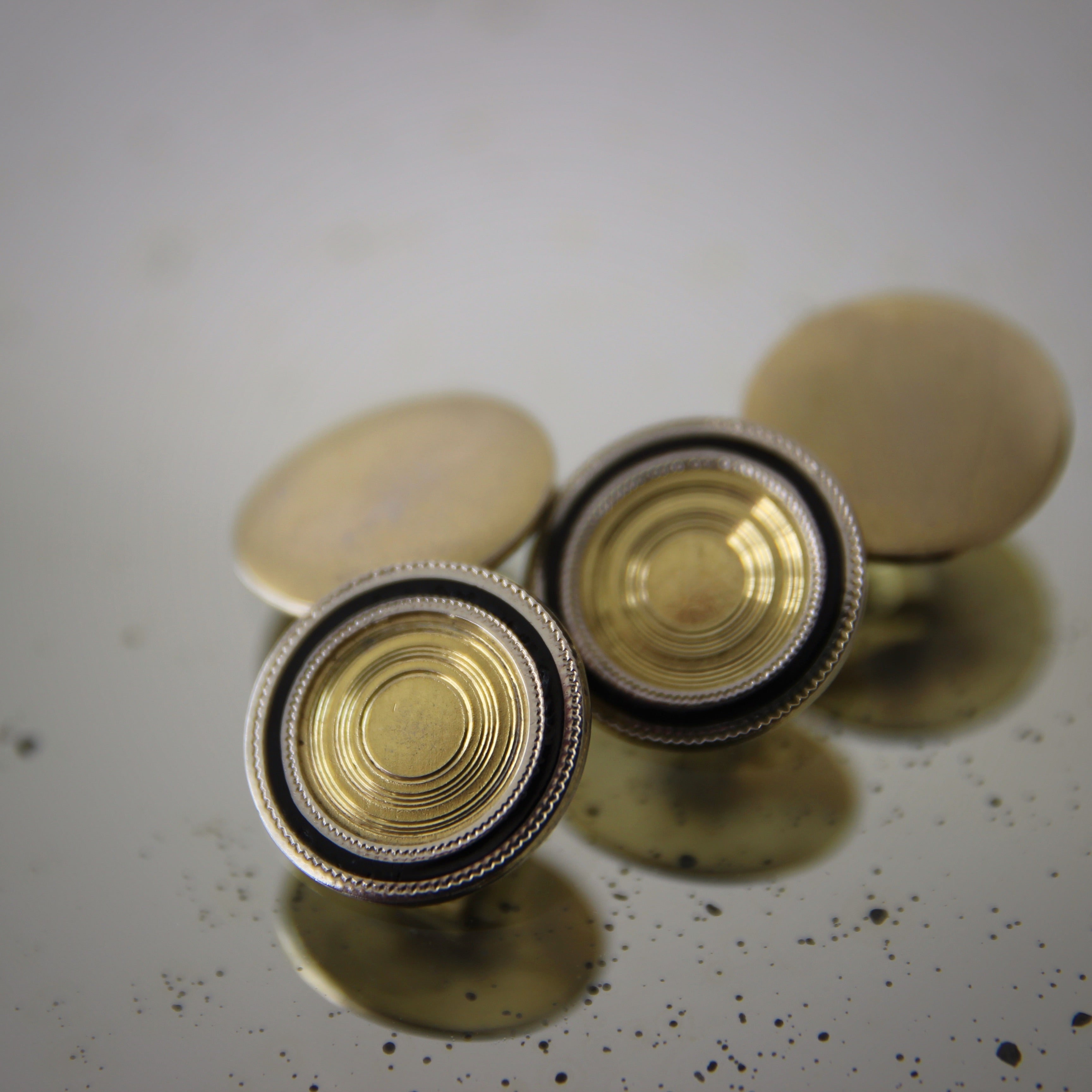 Edwardian Enamel-Edged Cufflinks