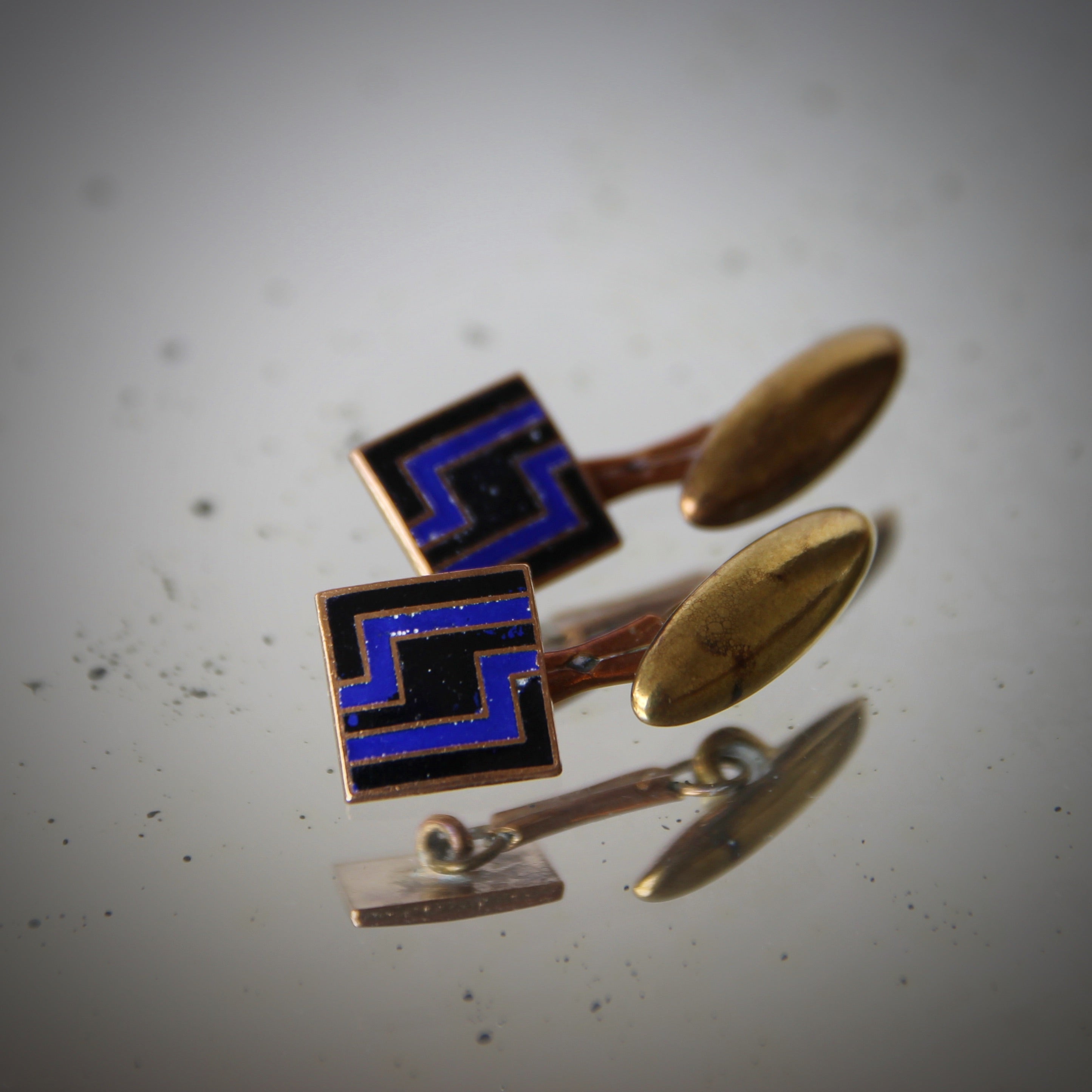 Deco English Enameled Cufflinks