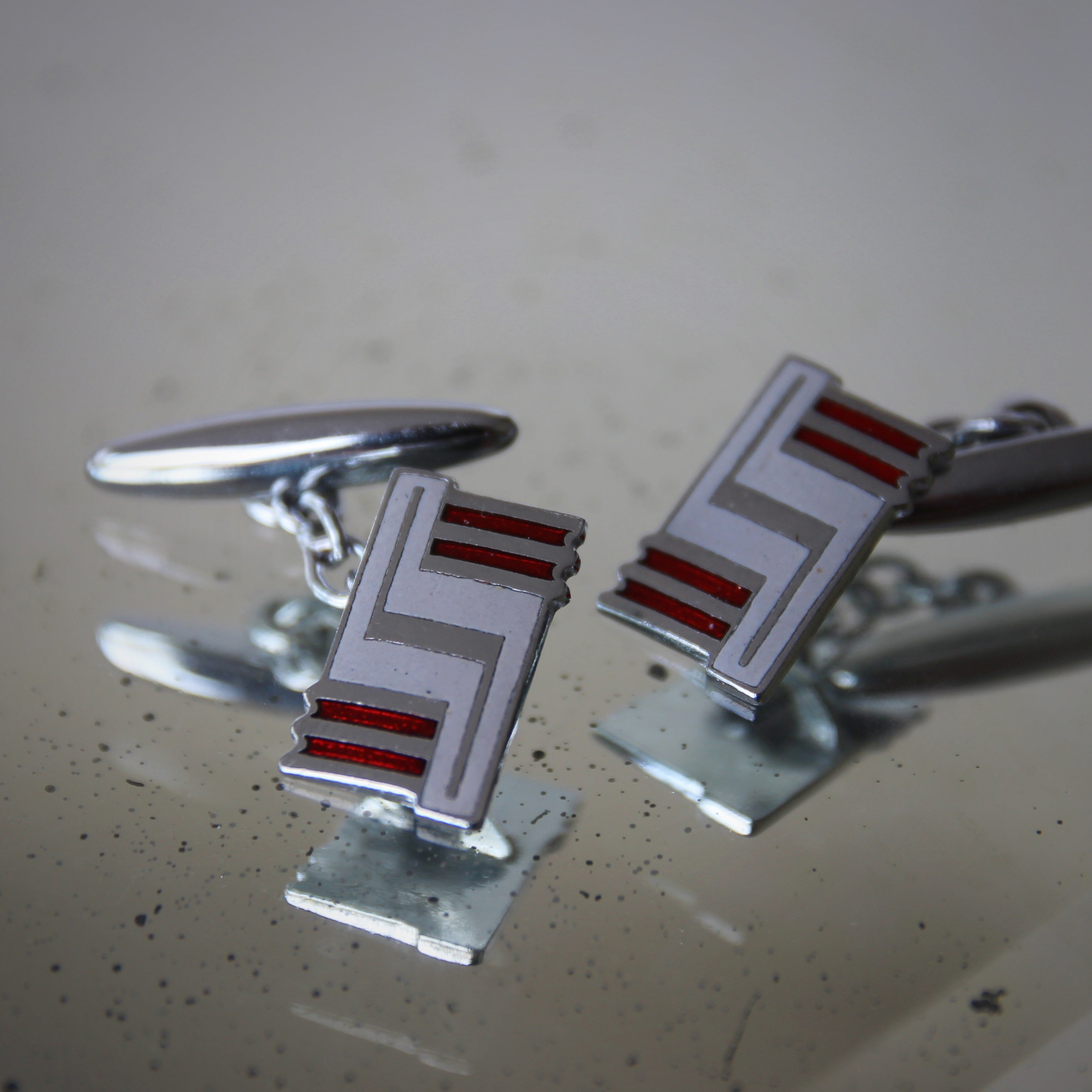 Deco English Enameled Cufflinks