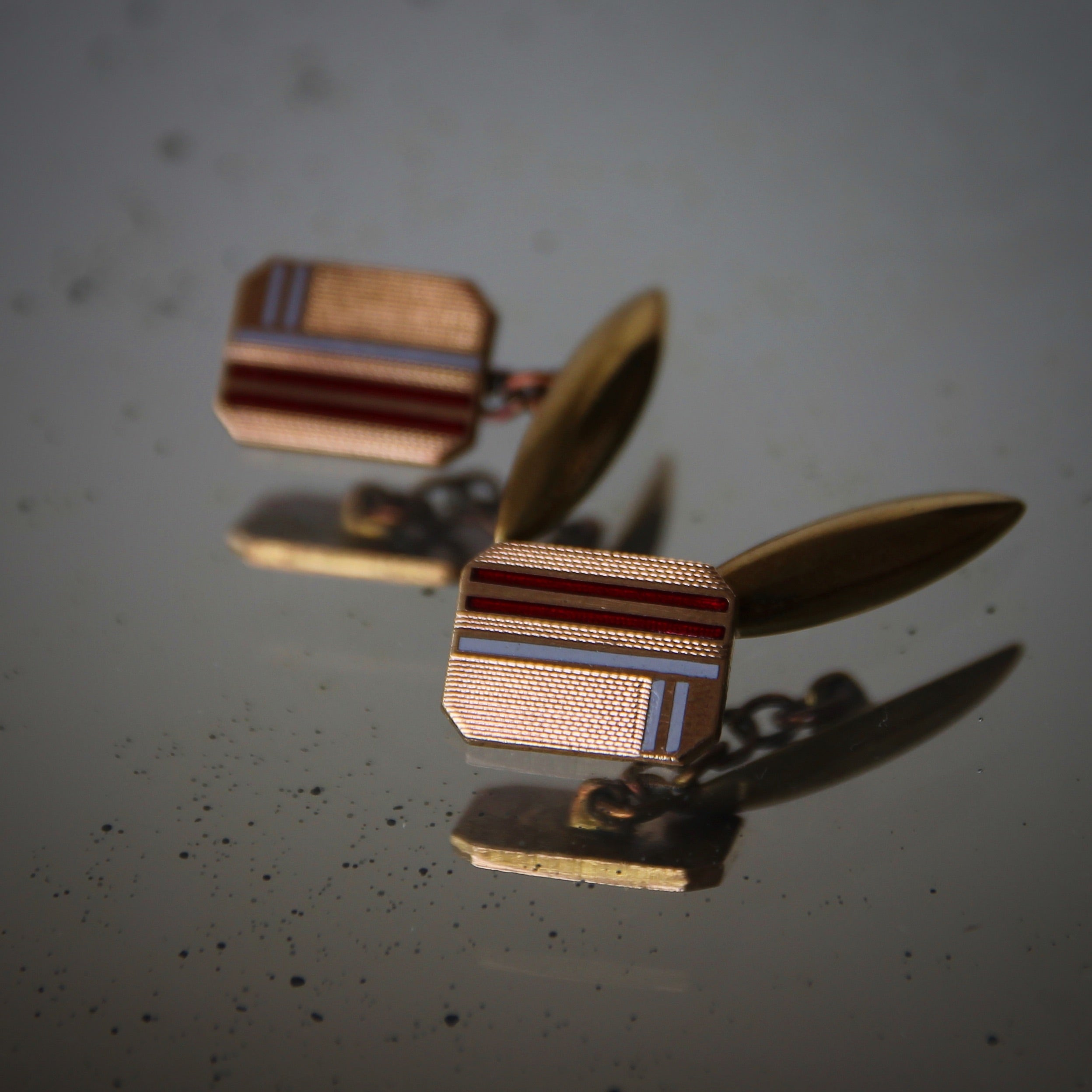 Deco English Enameled Cufflinks