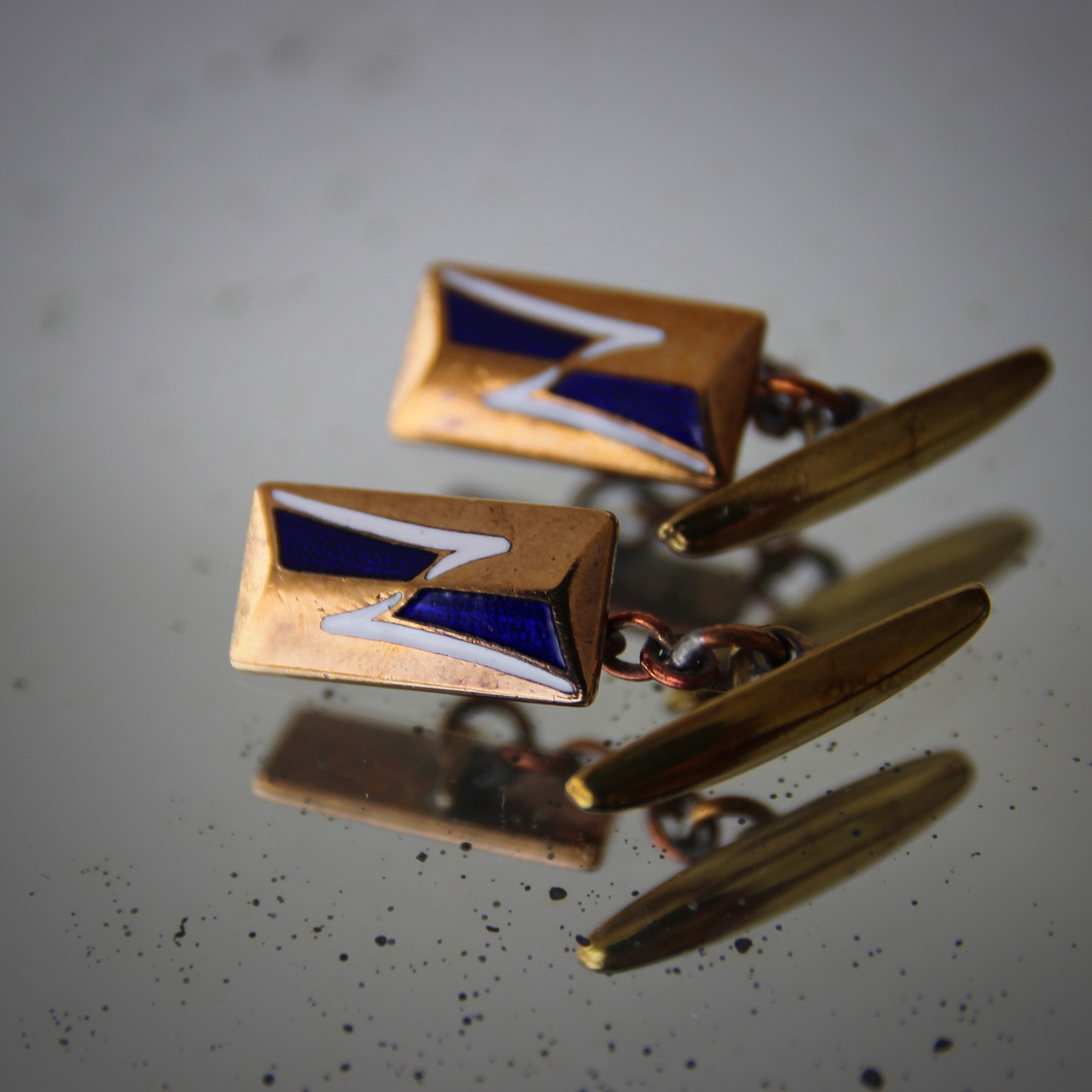 Deco English Enameled Cufflinks