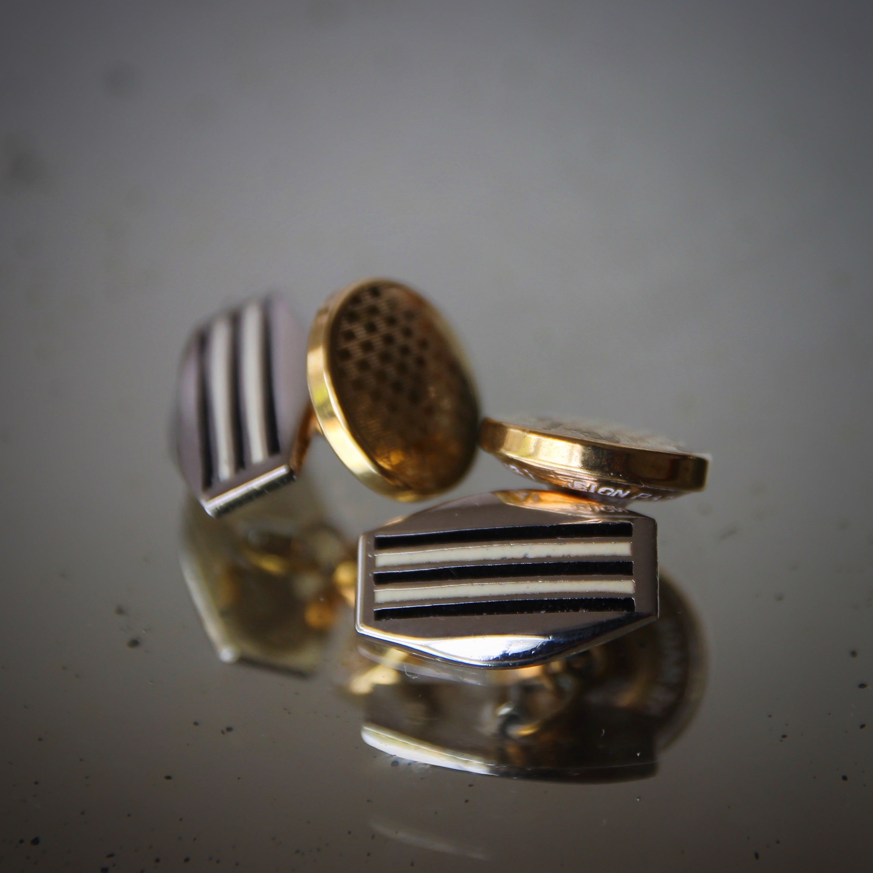 Deco Enameled Stretch Cufflinks