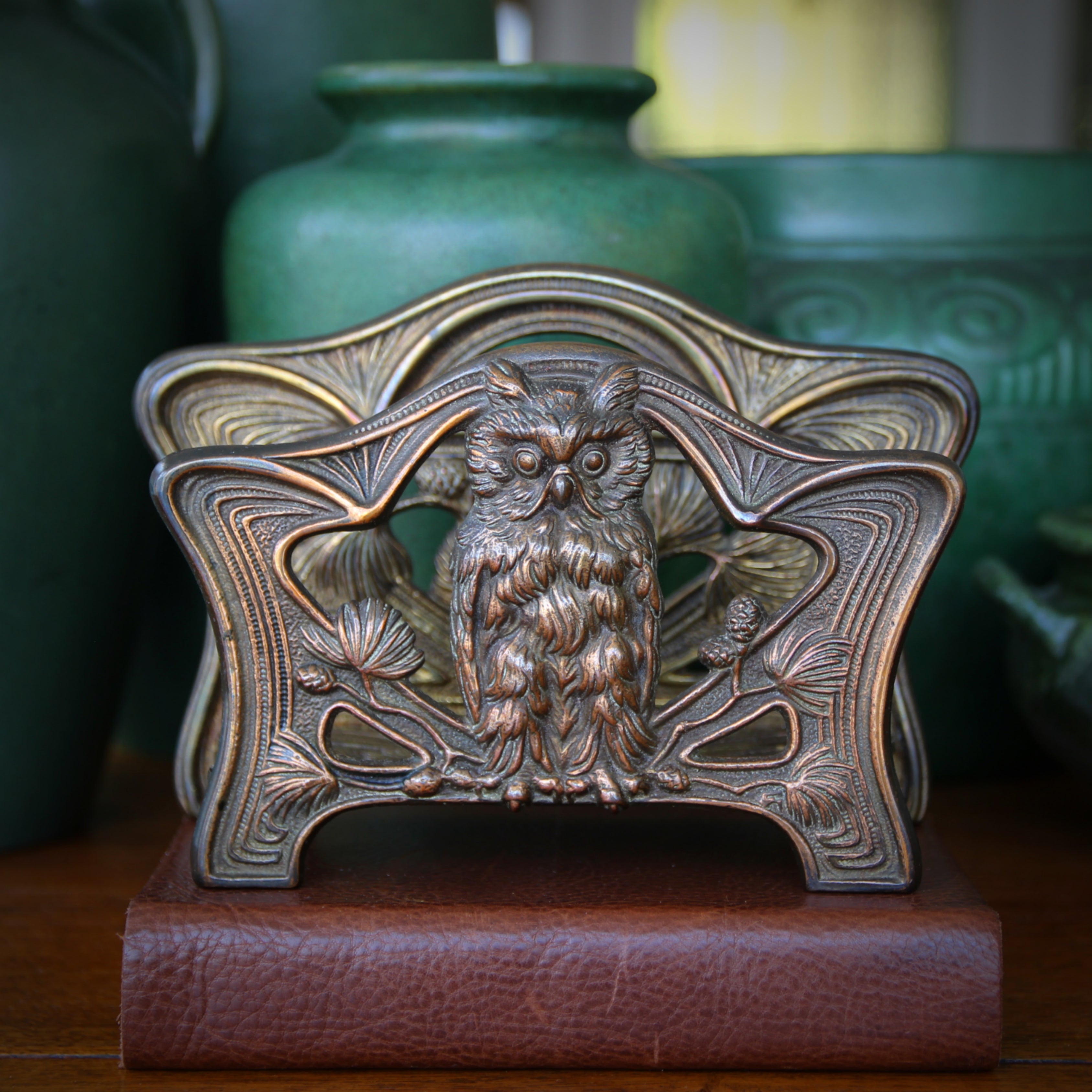 Art Nouveau Wise Owl Letter Rack