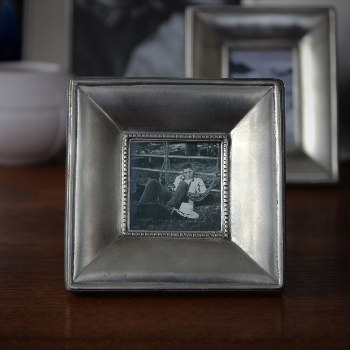 Sand-Cast Pewter Ogee Photo Frame 