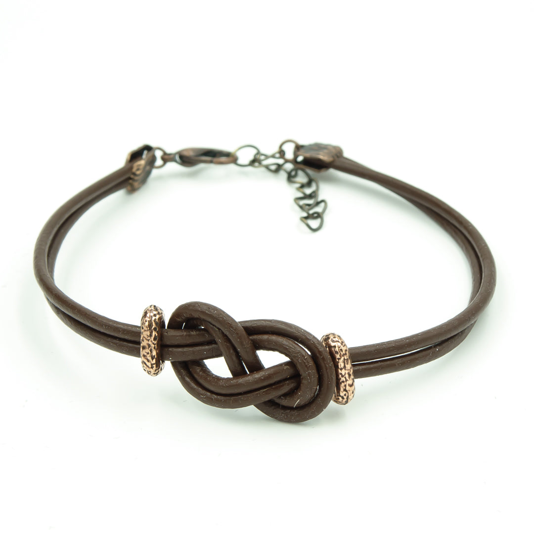 Black Greek Leather Infinity Knot Bracelet ~ Men's or Women's ...