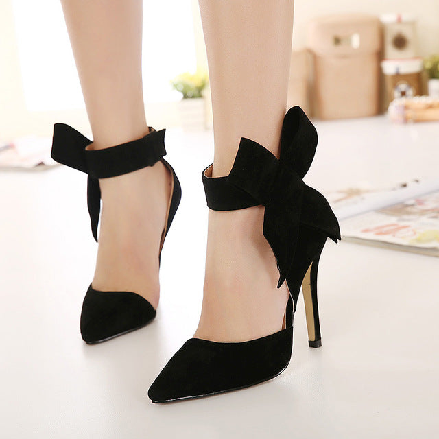 bow tie high heels