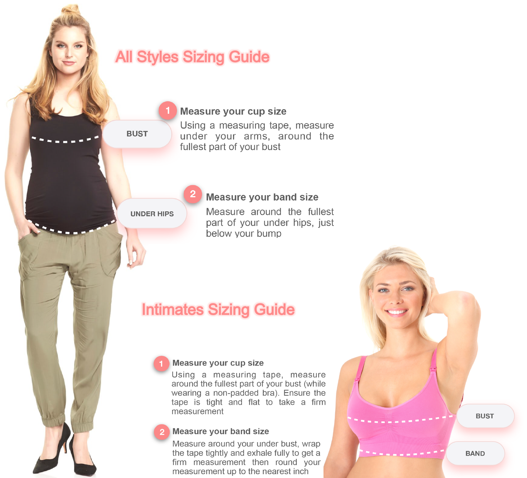 Sizing Guide – Mums and Bumps