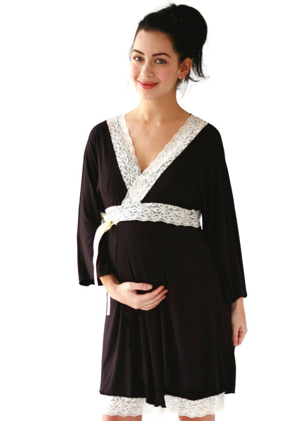 Pineapple Maternity & Nursing Chemise & Robe 2-Piece Set – Mums and Bumps