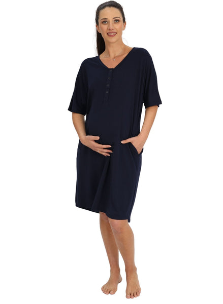 Lotus 2-Piece Maternity/Nursing Chemise & Robe Set - Black – Mums and Bumps