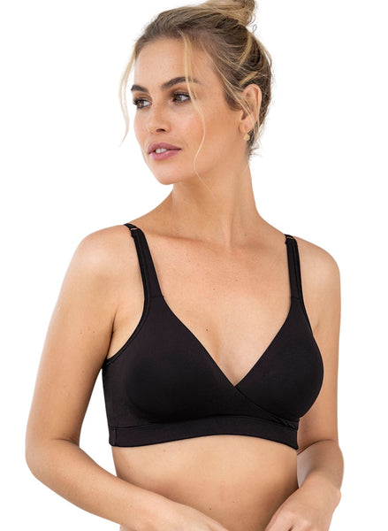 bravado! Basics Women's Crossover Nursing Sleep Bra - Black M