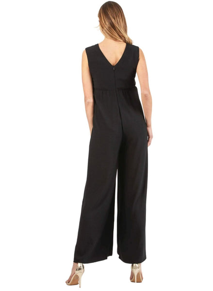 Wide Leg Cropped Maternity & Nursing Jumpsuit